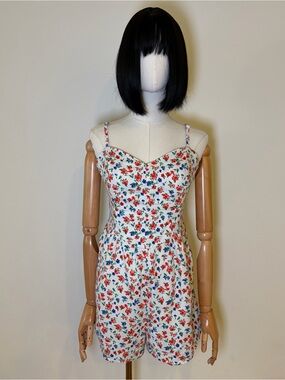 Old Navy Floral Linen Blend Romper Size M